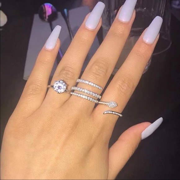 New Luxury 925 Sterling Silver Diamond Women Ring - Picture 3 of 6